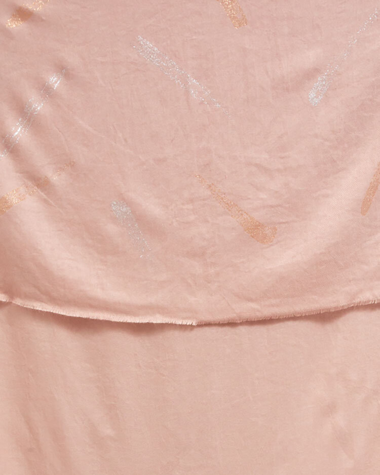 Роялфашън Розов дамски тънък шал с брокат