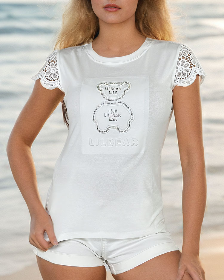 Royalfashion Дамска блуза с плюшено мече