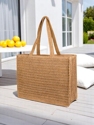 Royalfashion Голяма сламена дамска чанта Paris Milano