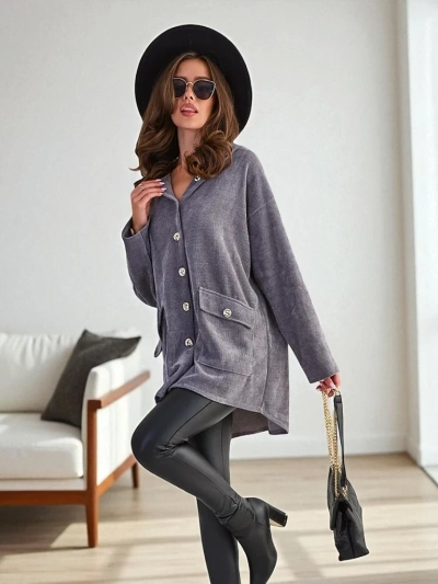 Рокля за жени на Royalfashion с златни копчета ПЛЮС РАЗМЕР