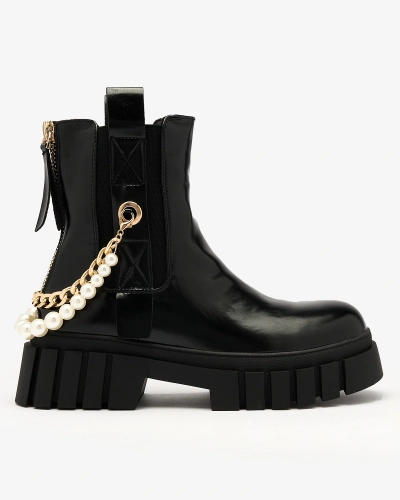 Royalfashion Черни дамски ботуши Zifosca