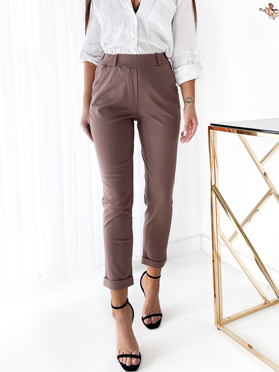 Royalfashion Светлокафяви дамски панталони