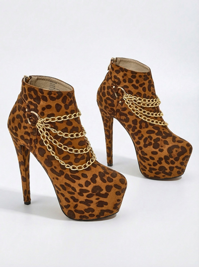 Дамски глезен ботуши на ток Роялфешън Лейдис Дамес