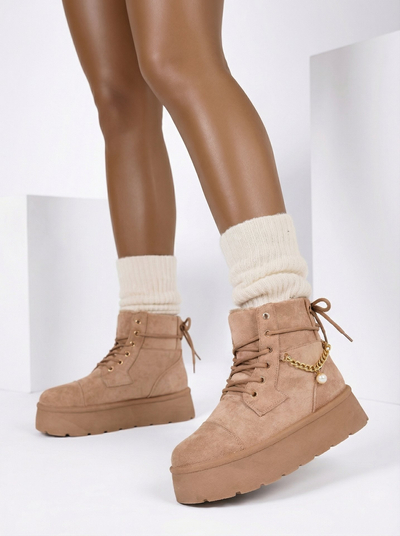 Royalfashion Дамски ботуши с връзки Woruces