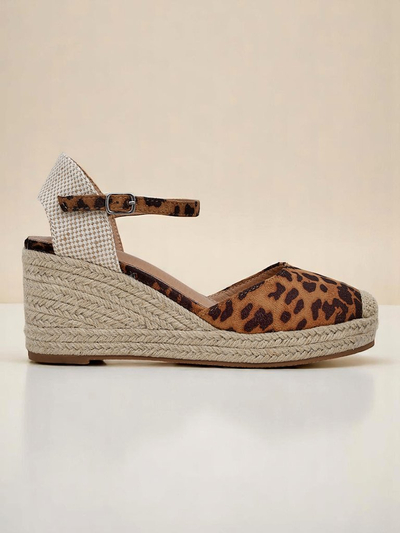 Дамски платформи Aurelia Leopard Royalfashion, екологична кожа, камел