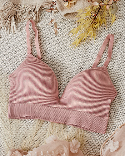 Royalfashion Дамски оребрен сутиен