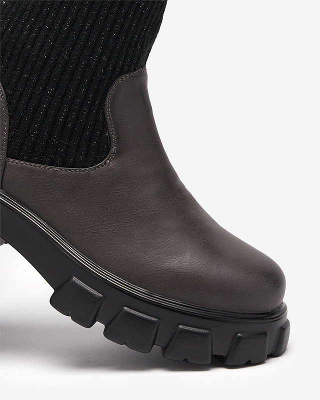 Черни и кафяви дамски ботуши Alerpi- Обувки