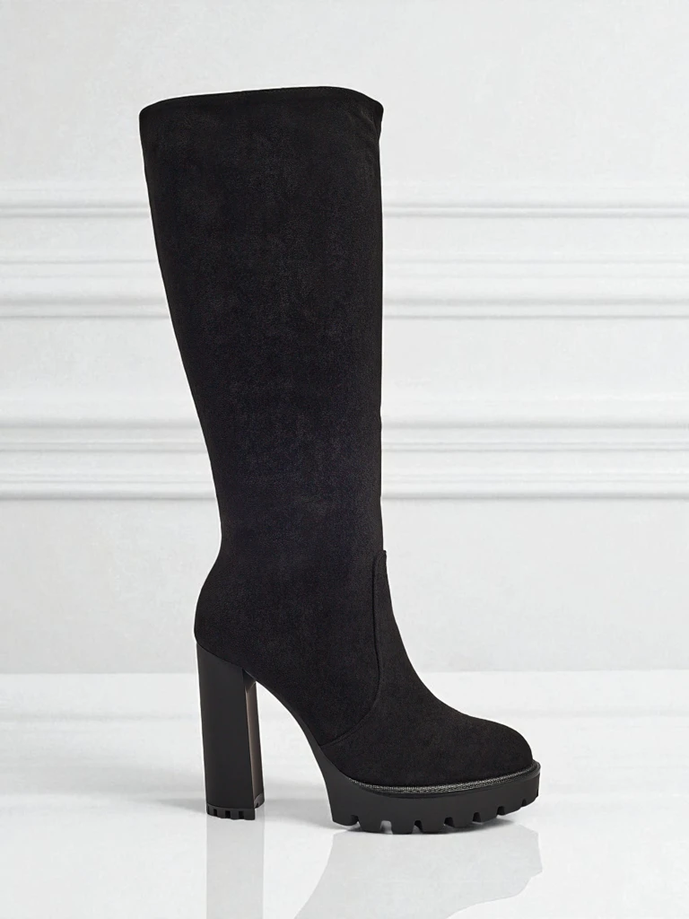 Дамски еко велурени ботуши на ток GaleNest