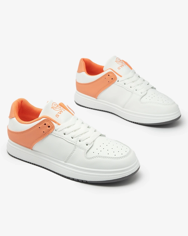 Royalfashion Дамски спортни обувки в бяло и оранжево Elevace