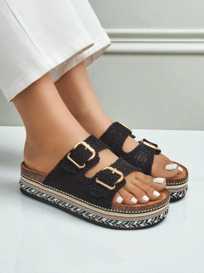 Royalfashion Дамски сандали на платформа с катарами CorkStyle