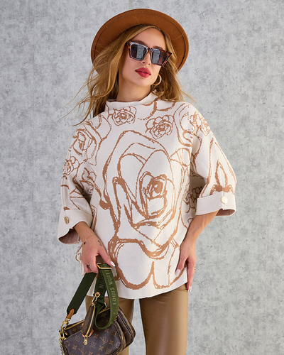 Royalfashion Дамски пуловер с тънък принт