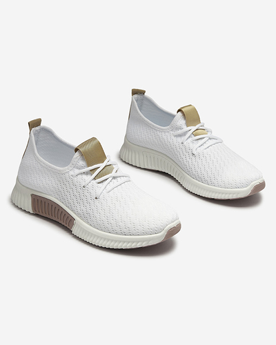 Бели дамски спортни обувки с кафяви вложки Kedeti - Обувки