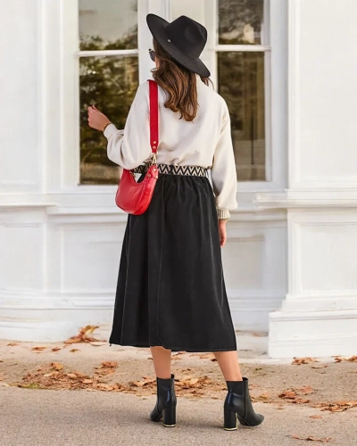 Дамска миди пола Royalfashion a' la corduroy