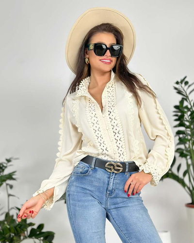 Royalfashion Дамска дантелена риза