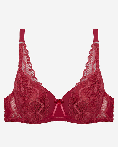 Дамски сутиен с дантела в кестеняв цвят - бельо