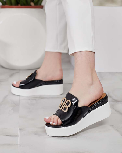 Royalfashion Лакирани дамски джапанки на Sailla