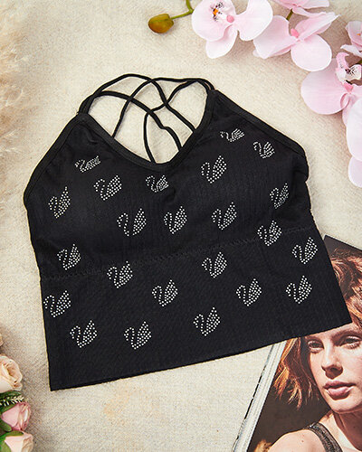 Royalfashion Дамски спортен сутиен с циркони