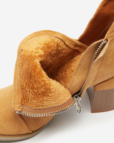 Royalfashion Черни дамски ботуши на ток Ricteas