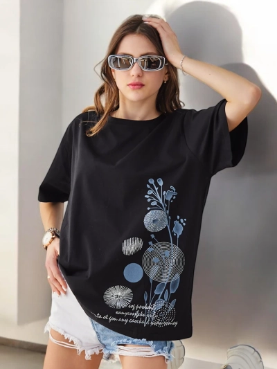 Royalfashion Дамска памучна тениска с принт