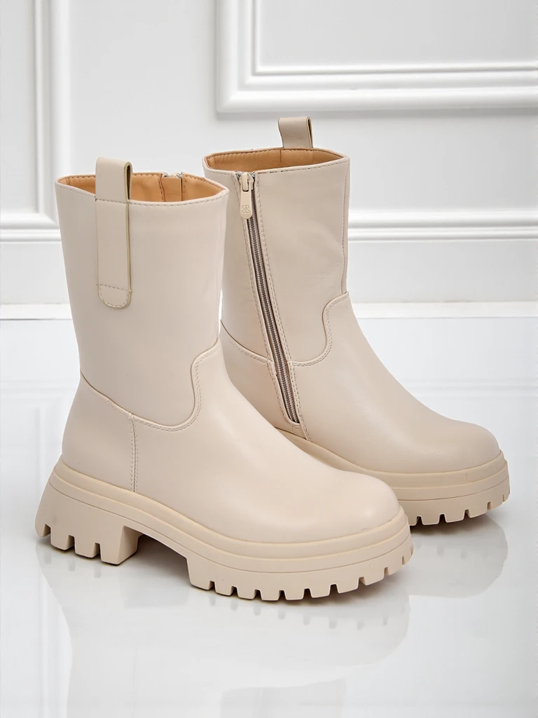 Дамски високи боти от еко кожа Scarlet Mist