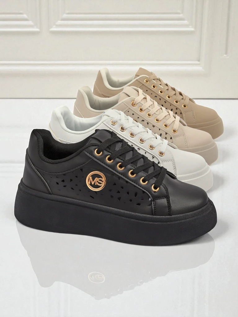 Aurelia Nero - Черна платформа Royalfashion от еко кожа, модел LH201-8