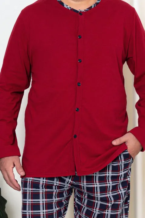 Royalfashion Мъжки Памучни Пижами на Кари PLUS SIZE