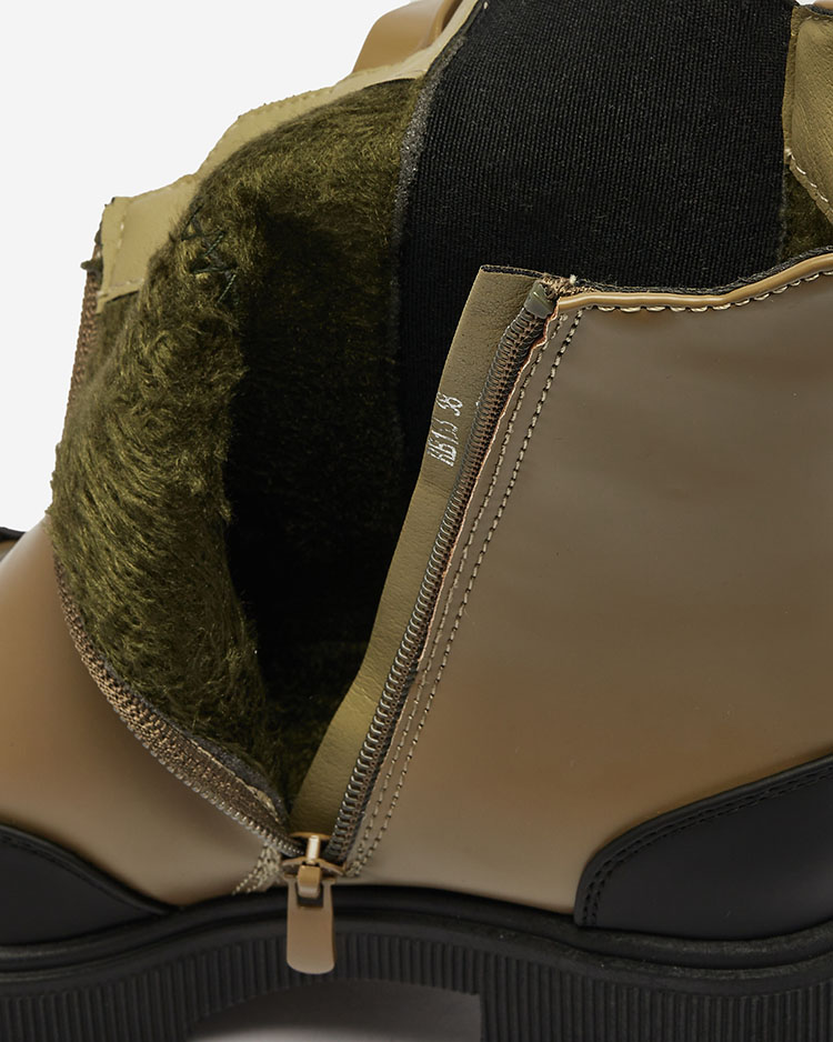 Royalfashion Зелени и черни дамски ботуши Woylosy