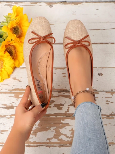 Royalfashion Дамски балерини с блестящи елементи и панделка Aramie