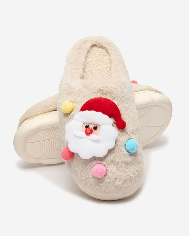 Royalfashion Коледни дамски чехли в бежово Fertemse