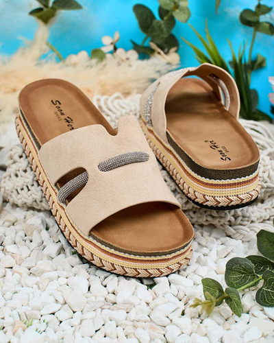 Royalfashion Дамски джапанки Orolta с цирконий