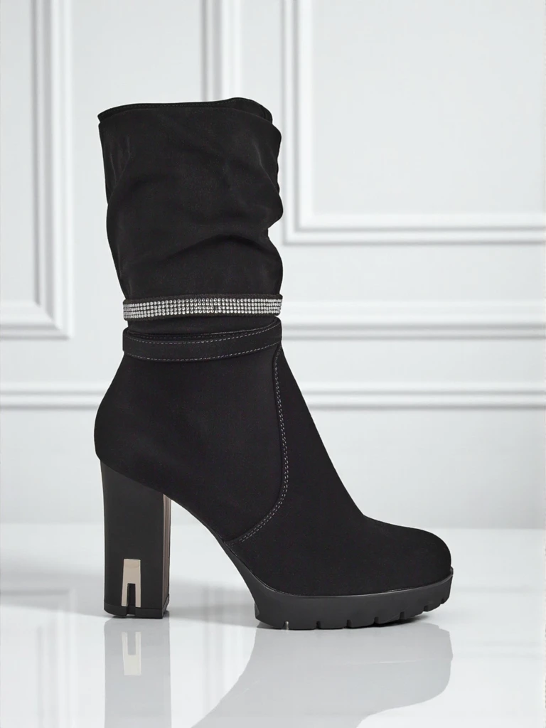 Матови дамски боти на ток Ashen Bloom