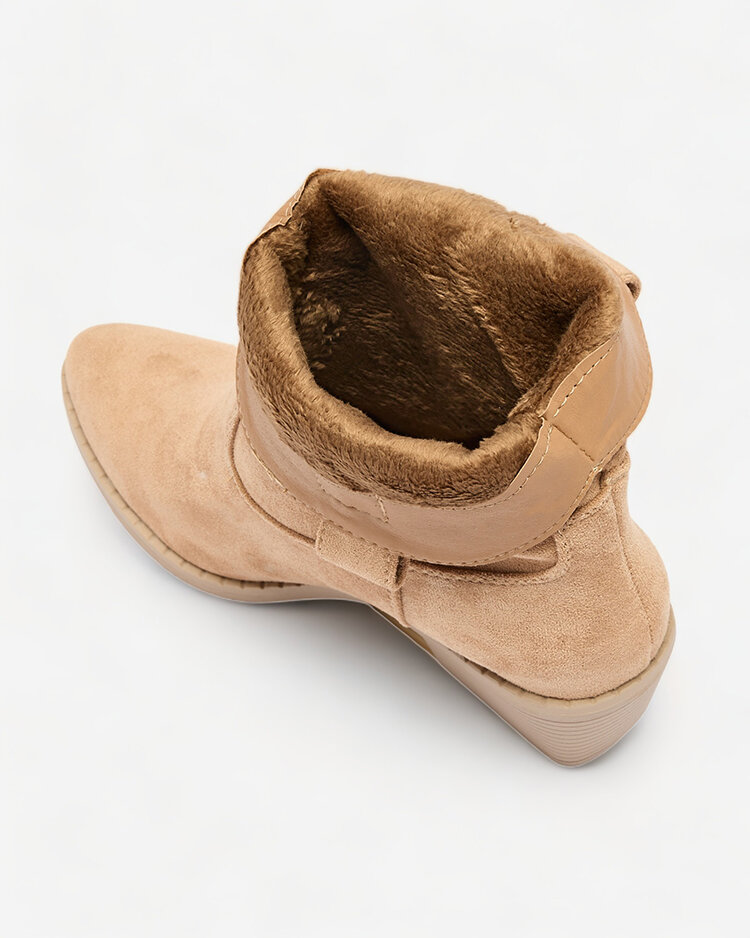 Royalfashion Светлокафяви дамски каубойски ботуши с изолация Bronco