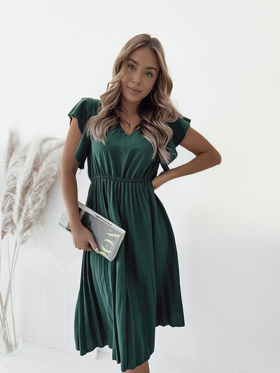 Royalfashion Дамска плисирана миди рокля