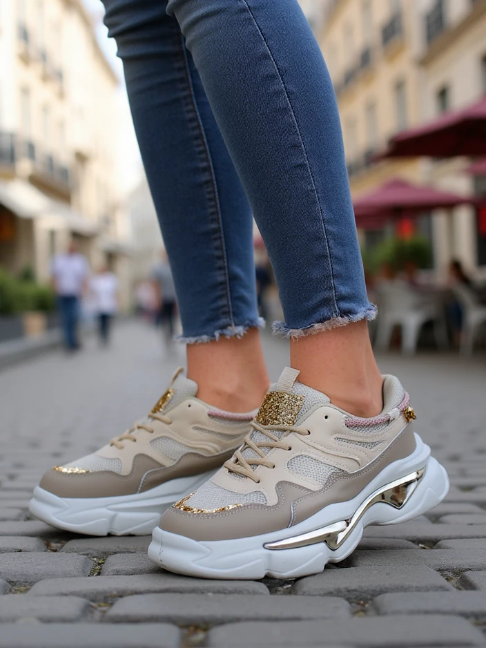 Обувки Royalfashion за жени с по-дебела подметка Lesalli