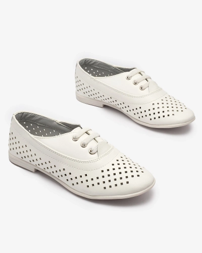 Бели детски ажурни мокасини Janno- Footwear