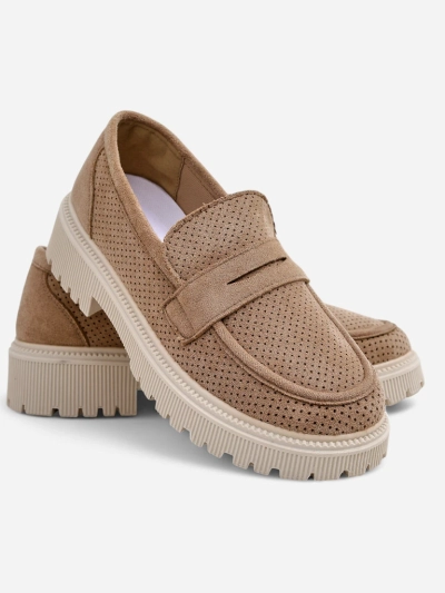 Royalfashion Женски мокасини от еко велур Dunes