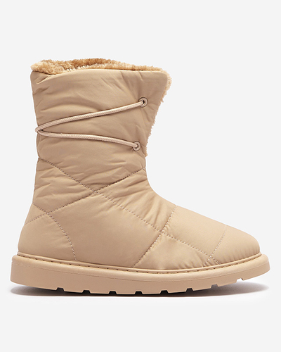 Светлокафяви дамски обувки a'la ботуши за сняг Amirfu- Footwear