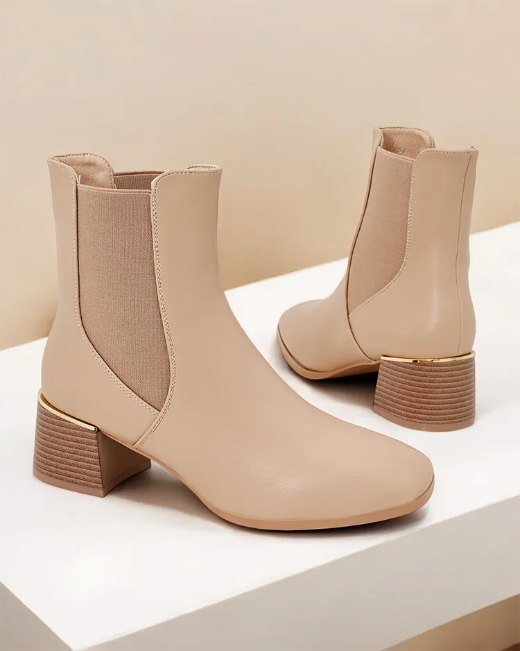 Дамски глезенови боти с нисък ток Royalfashion Eterra