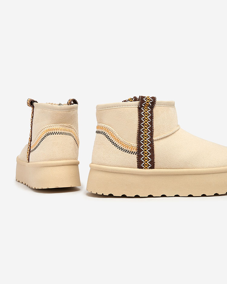 Royalfashion Дамски къси ботуши a'la snow boots with ornament Erititta