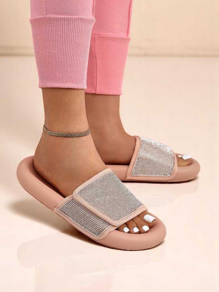 Royalfashion Дамски чехли на плоска подметка Sparkle Step