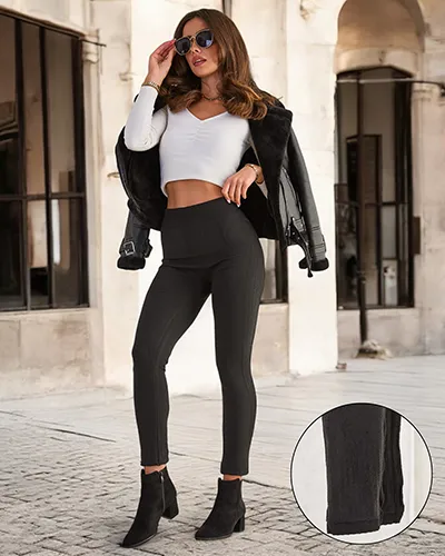 Royalfashion Дамски изолирани гамаши с ребра