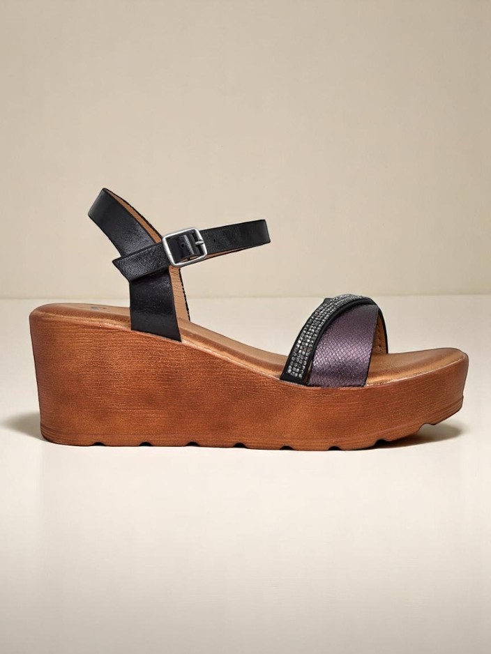 Роялфешън дамски сандали на платформа с кристали и блясък Aurora Glow