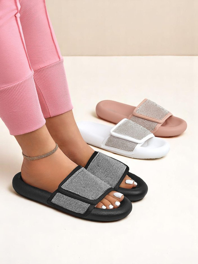 Royalfashion Дамски чехли на плоска подметка Sparkle Step