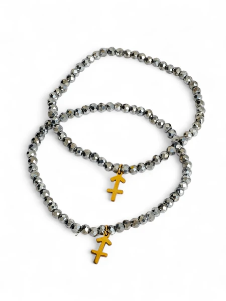 Royalfashion Дамски гривни с висулка котва, комплект от две