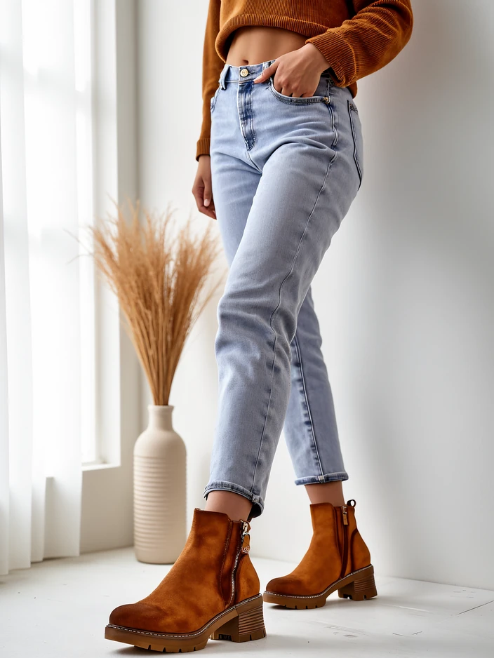 Royalfashion ЖЕНИШКИ БОТИ С МАЛКИ ТОКЧЕТА Fiefo