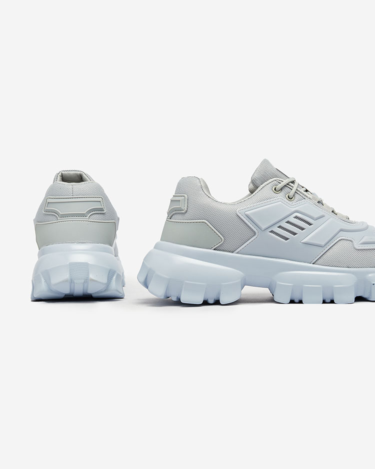 Royalfashion Сиво-сини спортни маратонки от плат за мъже Lamkim