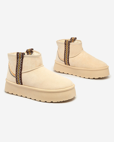 Royalfashion Дамски къси ботуши a'la snow boots with ornament Erititta