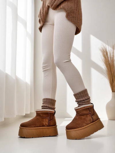 Royalfashion Дамски къси ботуши a'la snow boots Xoalla