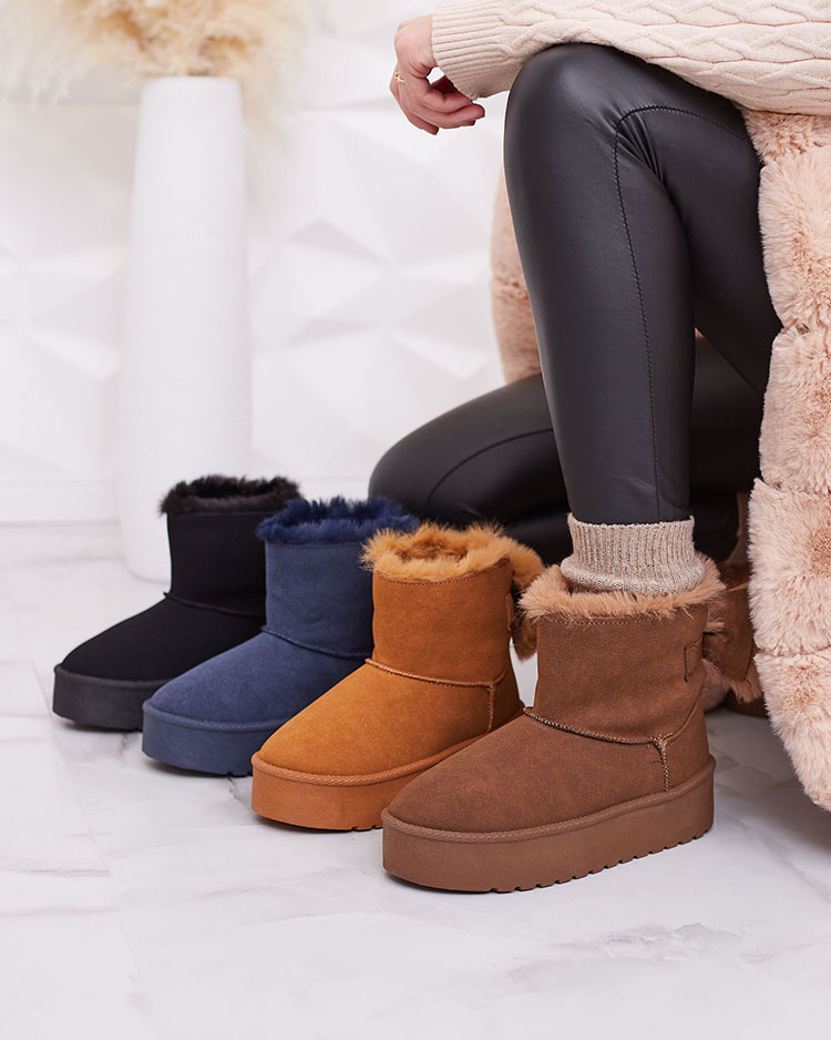 Royalfashion Дамски ботуши a'la snow boots в кафяво Goroggo