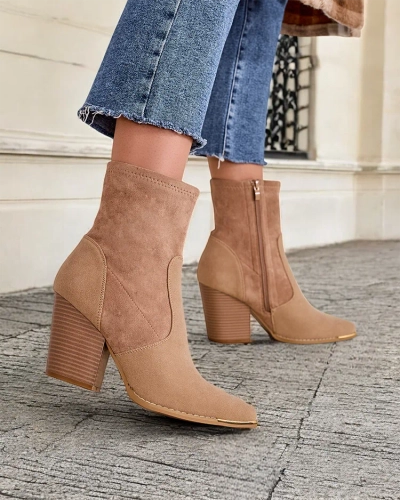 Дамски еко замша глезенки на Royalfashion на стълб Gris